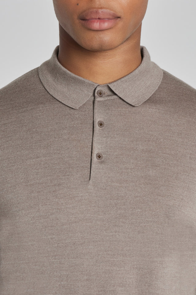 Jack Victor Redfern Polo Knit Long Sleeve Tan