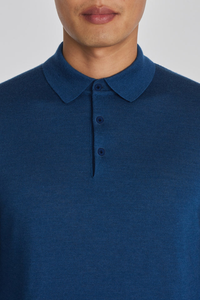 Jack Victor Redfern Polo Knit Long Sleev Blue