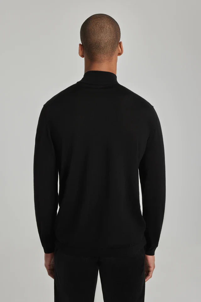 Jack Victor Beaudry Mock Neck Knit Long Sleeve Black