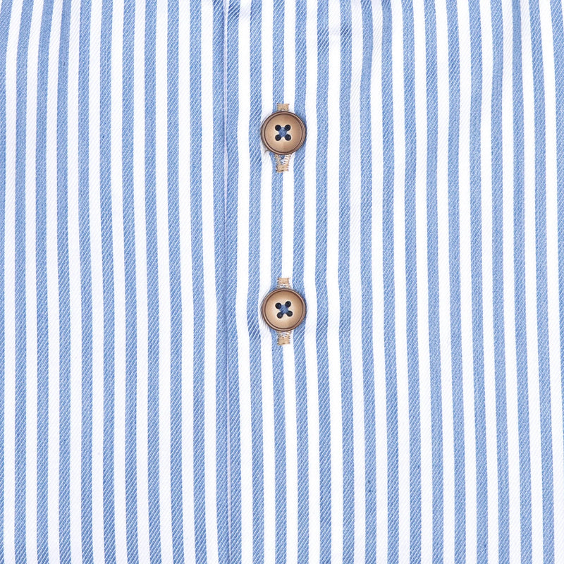 R2 Amsterdam Blue Bengal Stripe Long Sleeve Shirt
