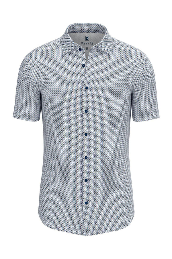 Desoto Thatch Pattern Jersey Stretch Short Sleeve Shirt