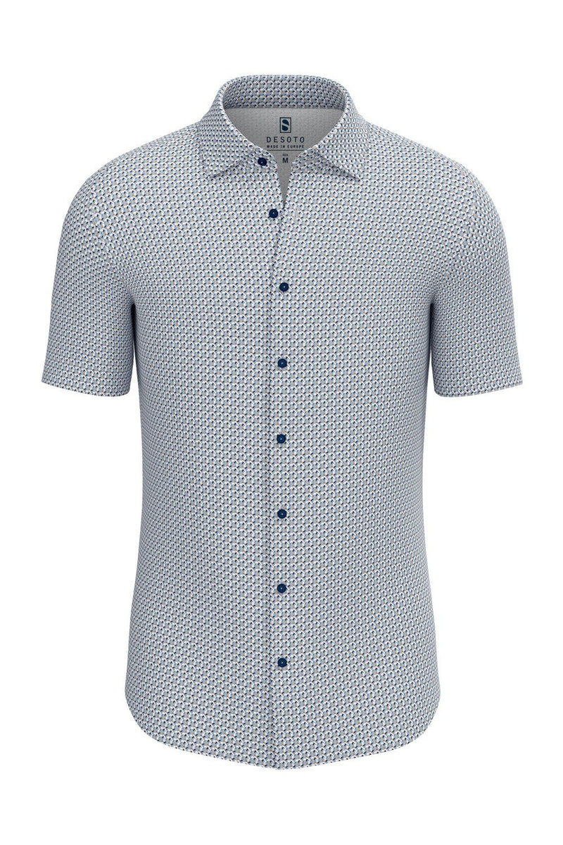 Desoto Thatch Pattern Jersey Stretch Short Sleeve Shirt