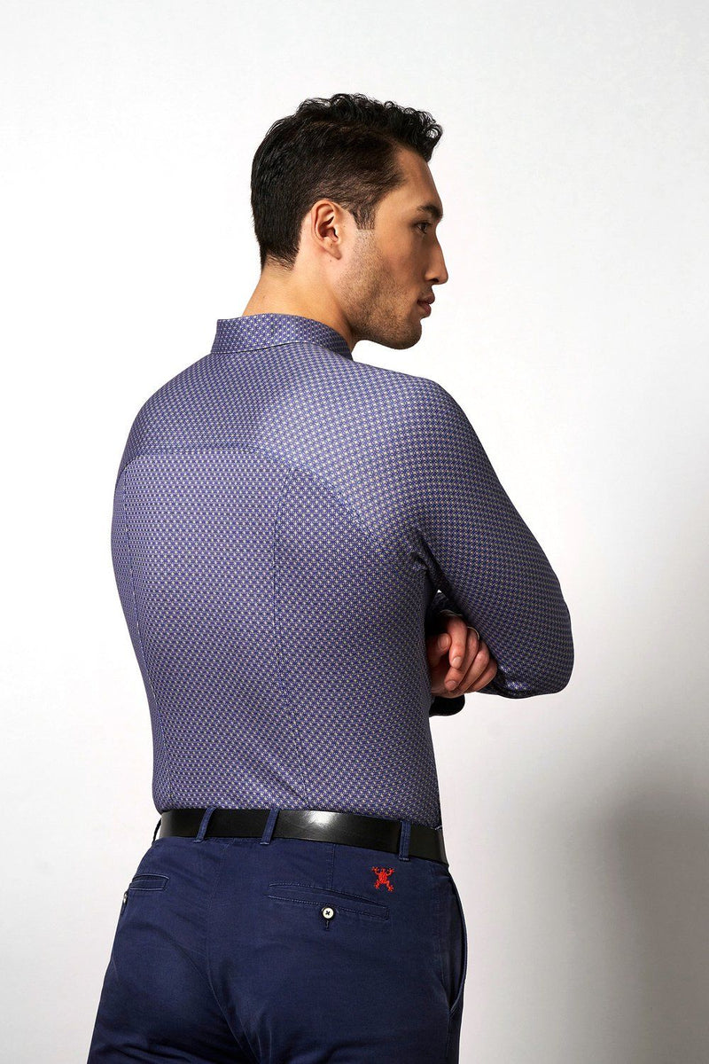 Desoto Diamond geometric Pattern Long Sleeve Jersey Shirt