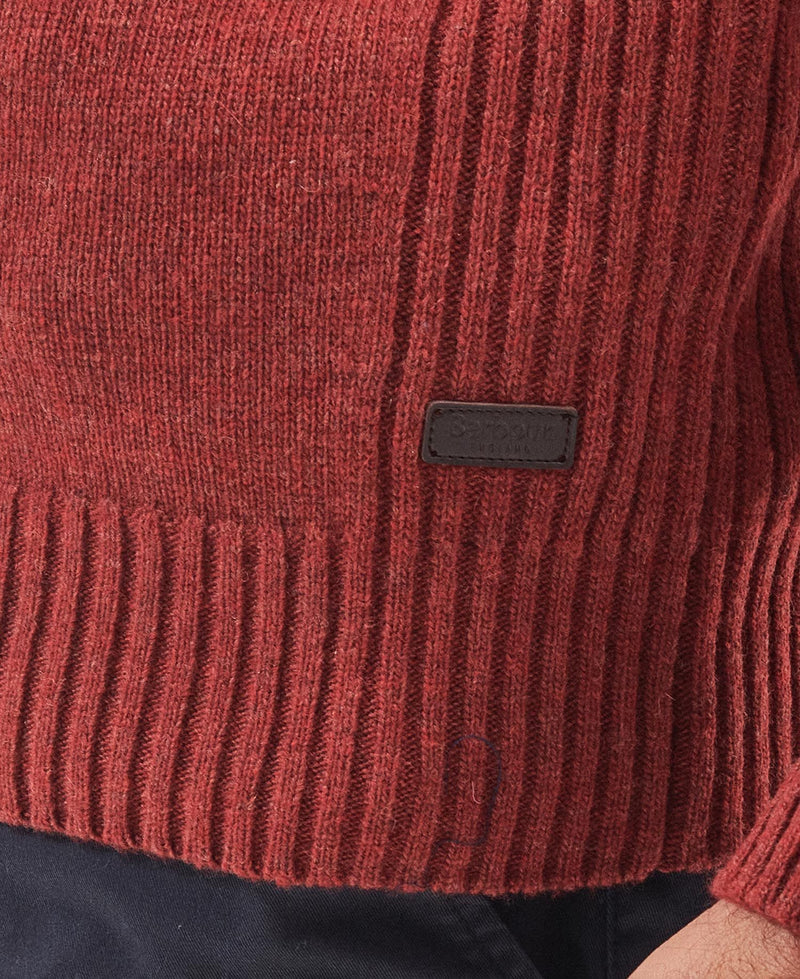 Barbour Nelson 1/4 Zip Sweater Brick Red