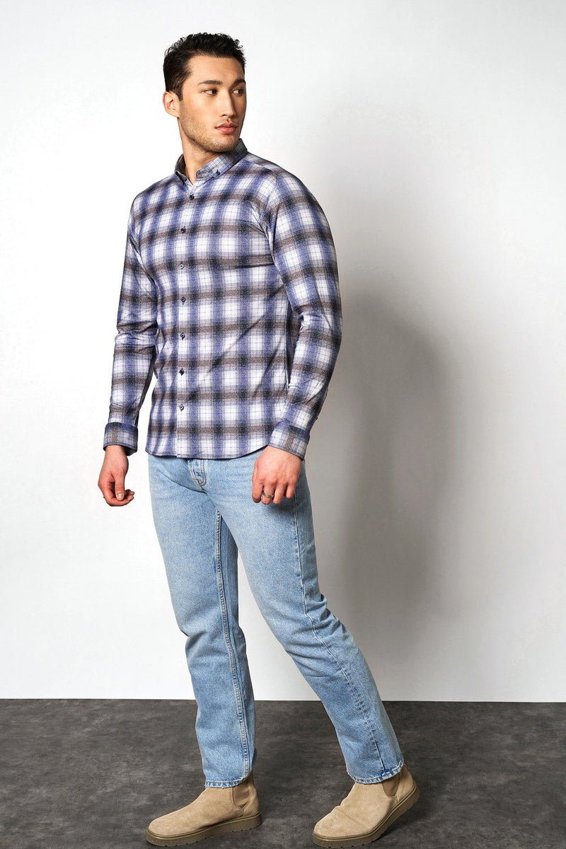 Desoto Soft Brushed Check Long Sleeve Jersey Shirt