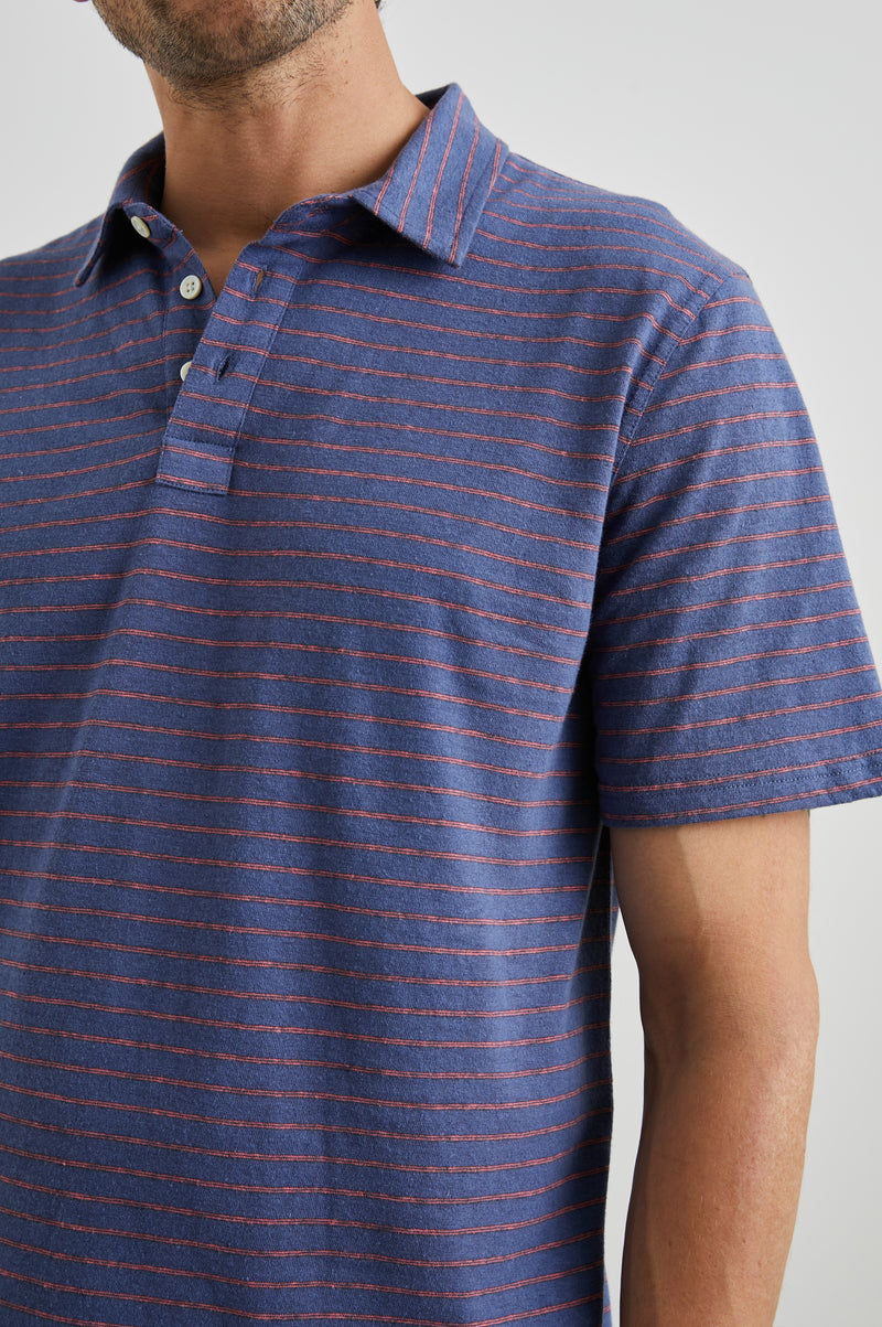 Rails Napoli Stripe Polo Blue Rose