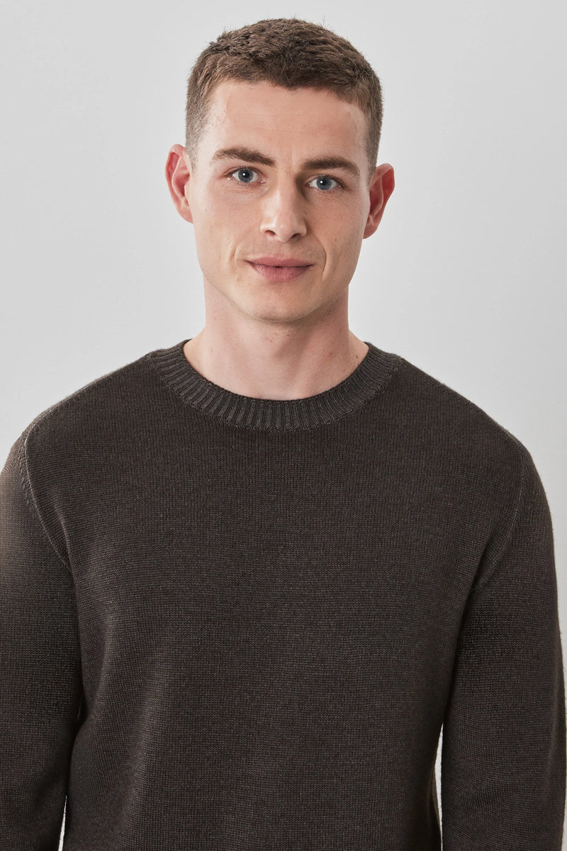Robert Barakett Bertona Brown Crew Neck Sweater