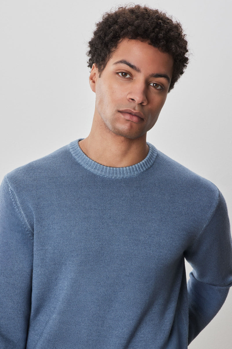 Robert Barakett Bertona Light Teal Crew Neck Sweater