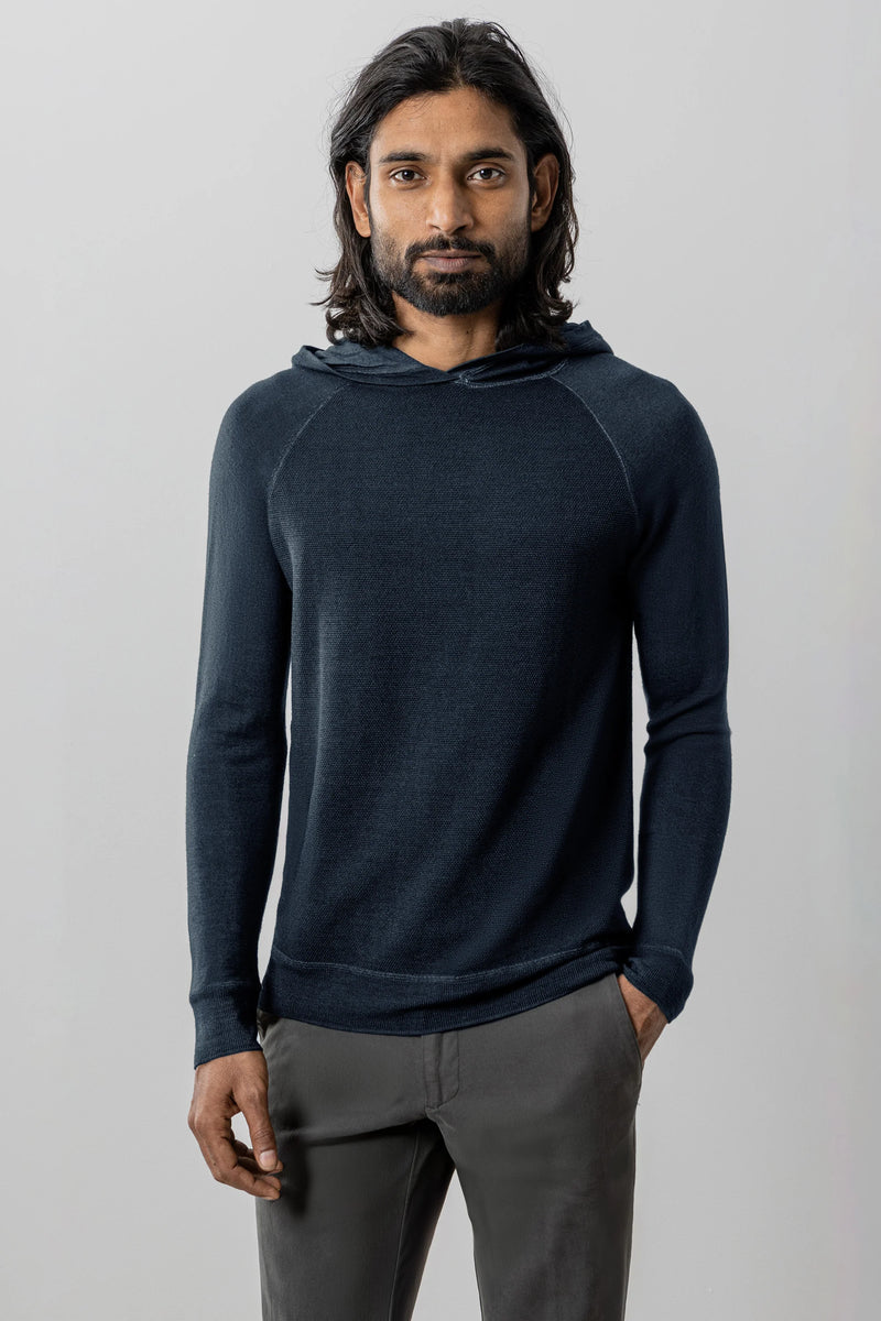 Robert Barakett Newbury Navy Merino Hoodie