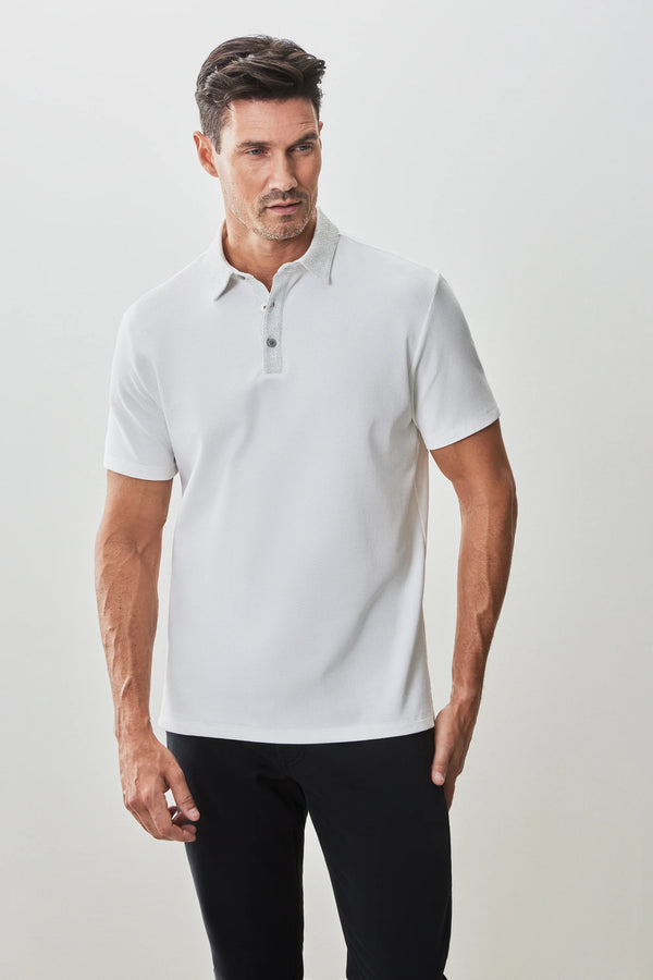 Robert Barakett Baytide Printed Polo White