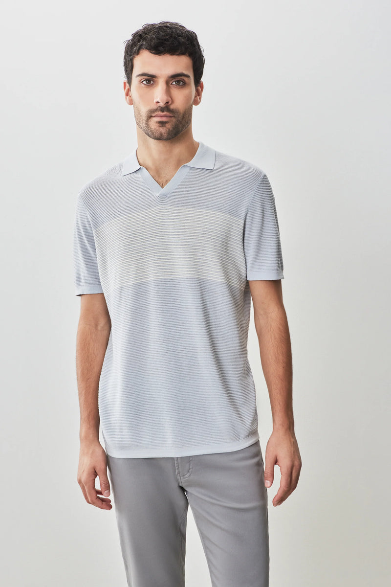 Robert Barakett Orion Johnnie Collar Light Grey Knit