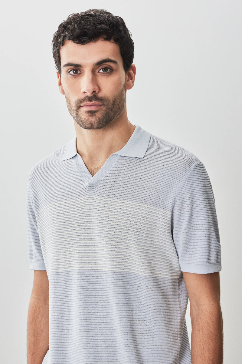 Robert Barakett Orion Johnnie Collar Light Grey Knit