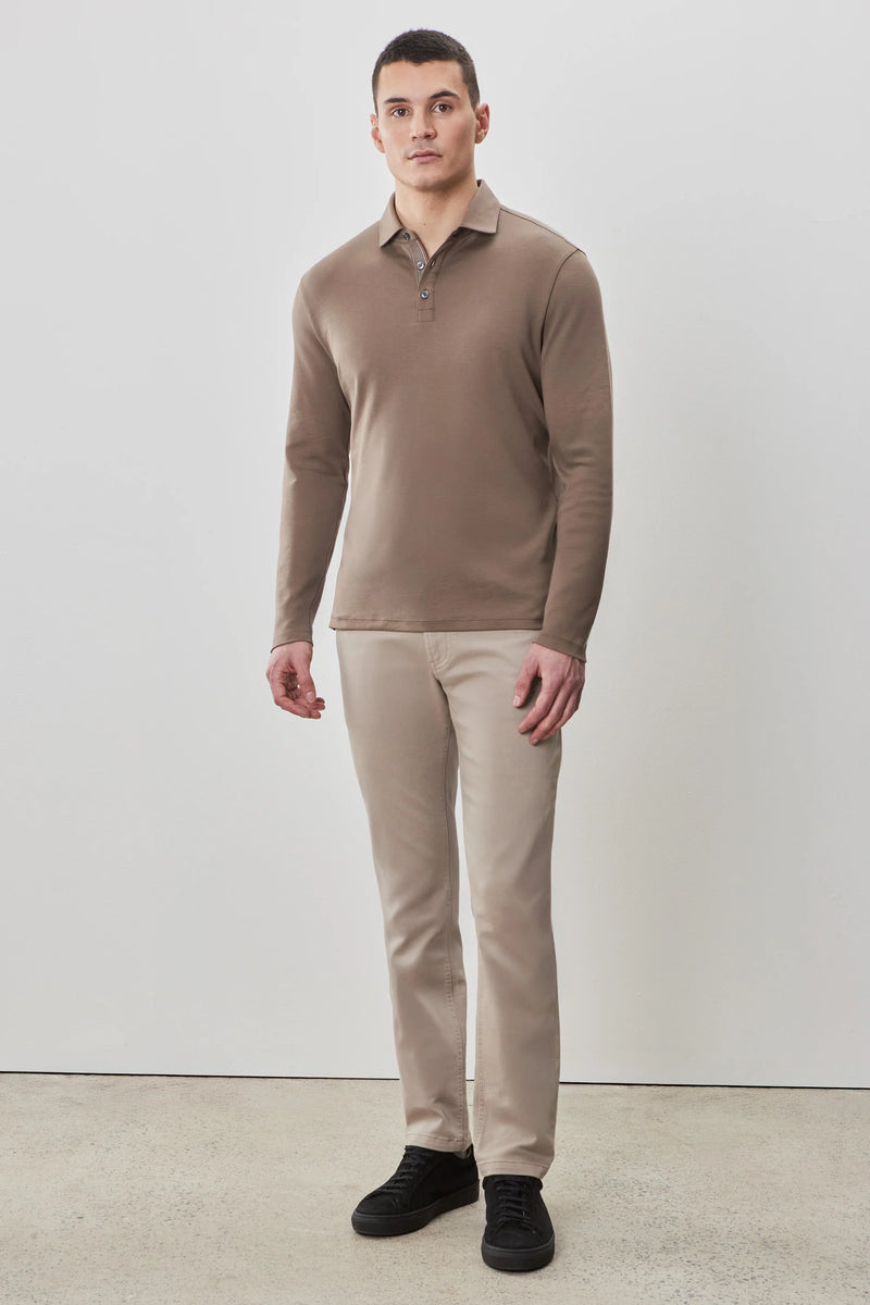 Robert Barakett Georgia Long Sleeve Polo Pottery