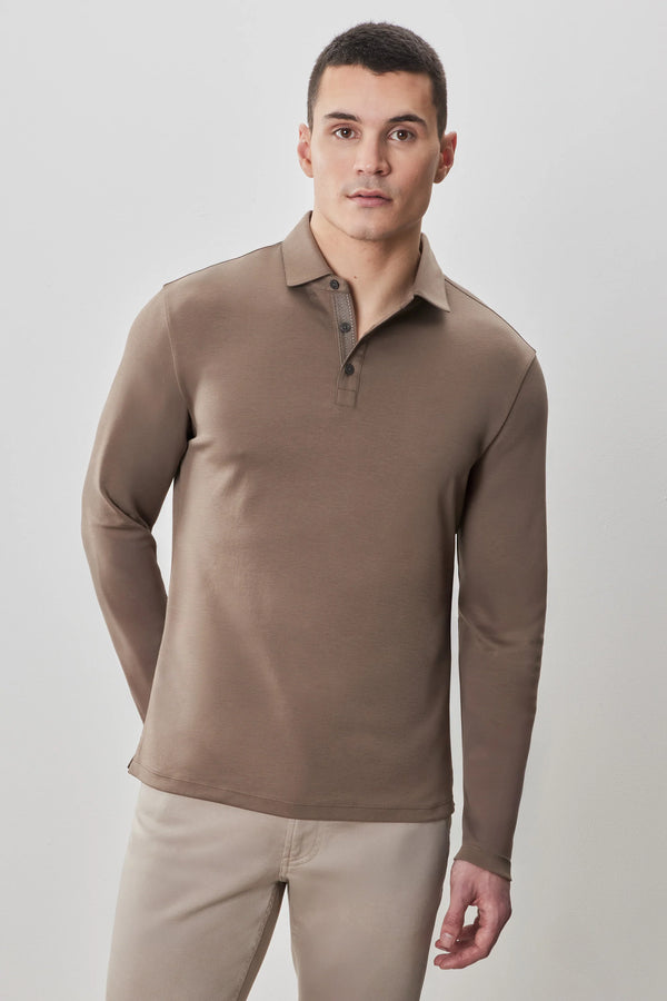 Robert Barakett Georgia Long Sleeve Polo Pottery