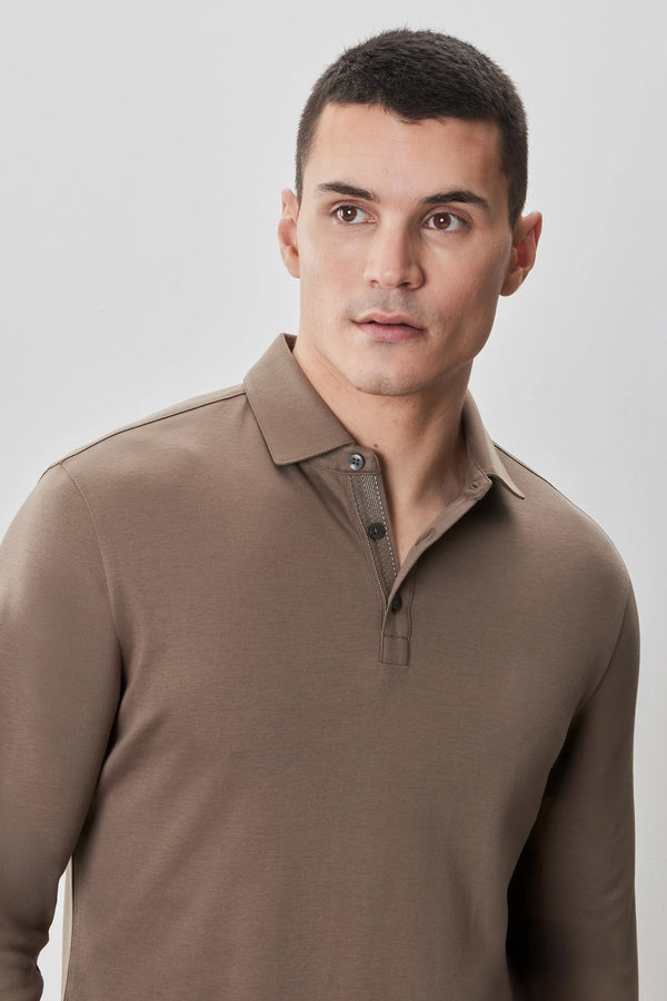 Robert Barakett Georgia Long Sleeve Polo Pottery