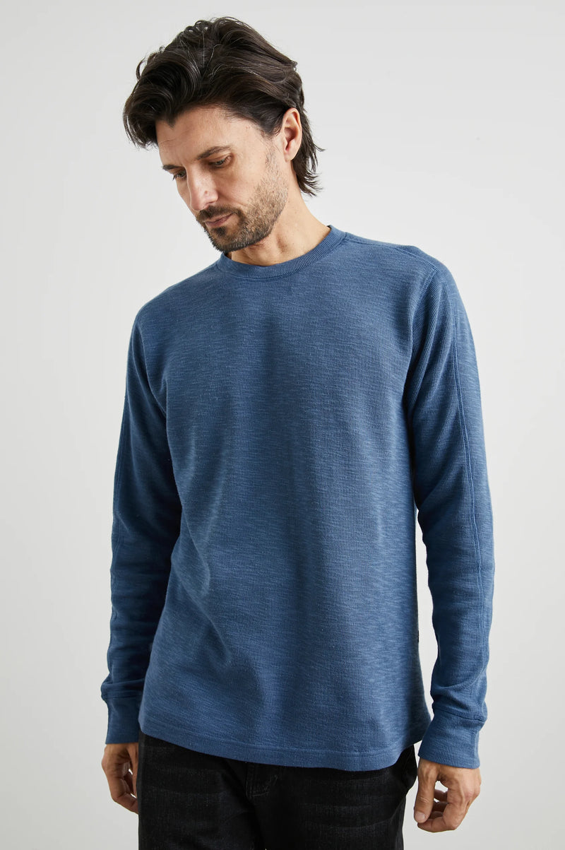 Rails Rheese Cotton Thermal Steel Blue Long Sleeve T-Shirt