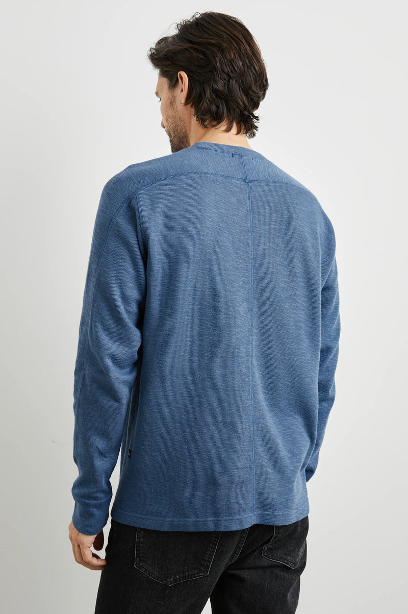 Rails Rheese Cotton Thermal Steel Blue Long Sleeve T-Shirt