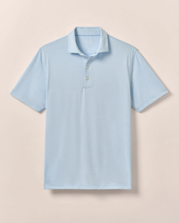 Johnnie O Lyndonn Fine Line Stripe Polo Gulf Blue