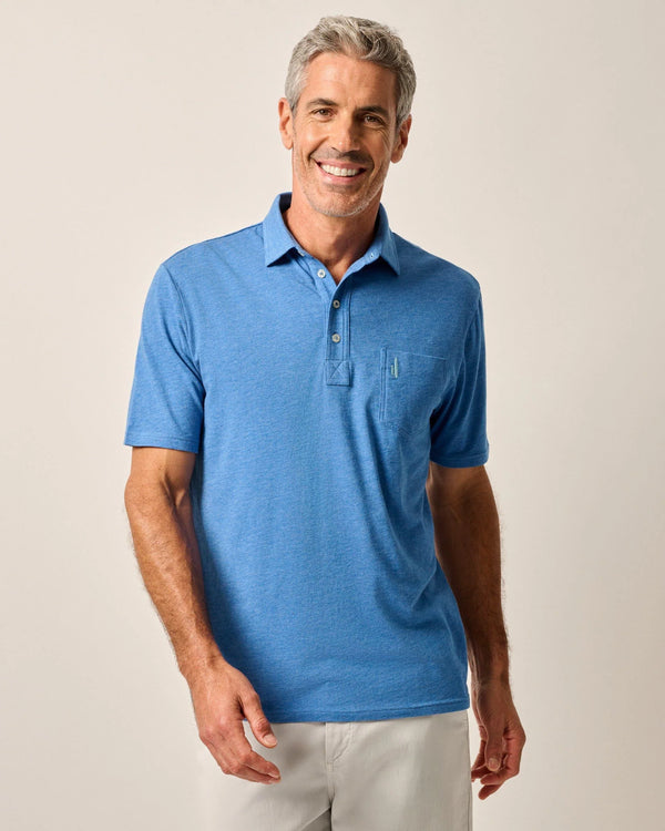 Johnnie O Heathered Original Polo Deep Ocean
