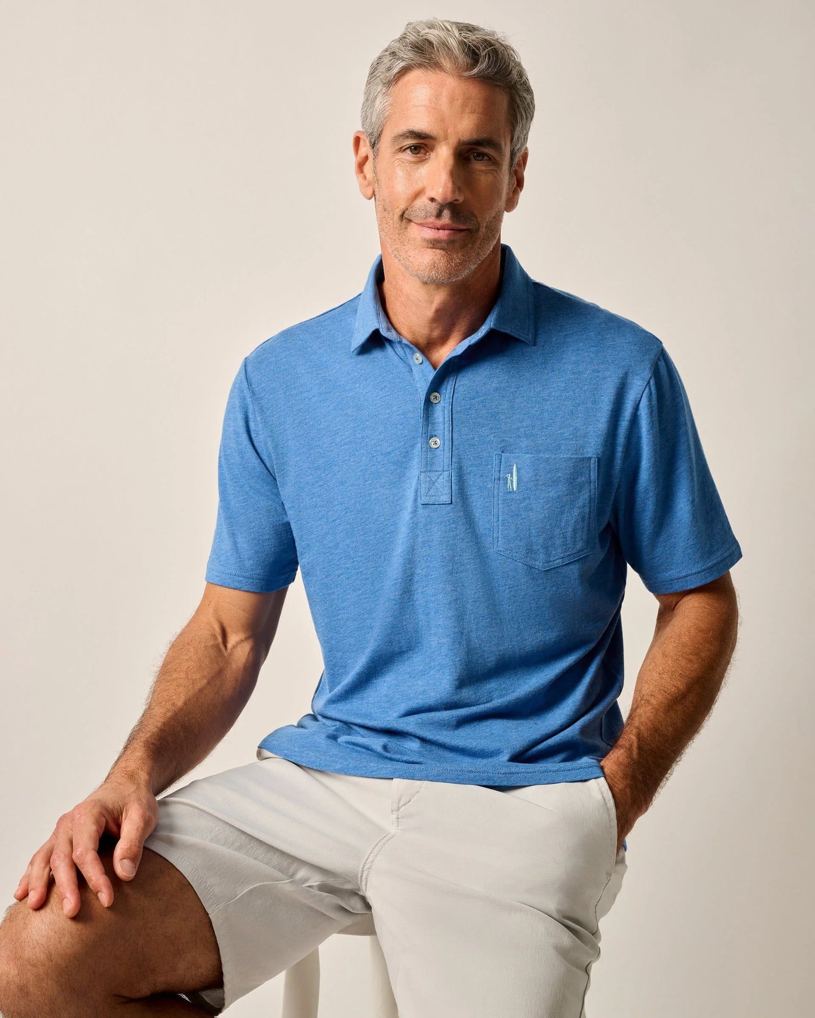 Johnnie O Heathered Original Polo Deep Ocean – Newman's Menswear
