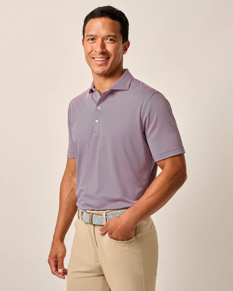 Johnnie O Lyndonn Fine Line Stripe Polo Navy/Porto
