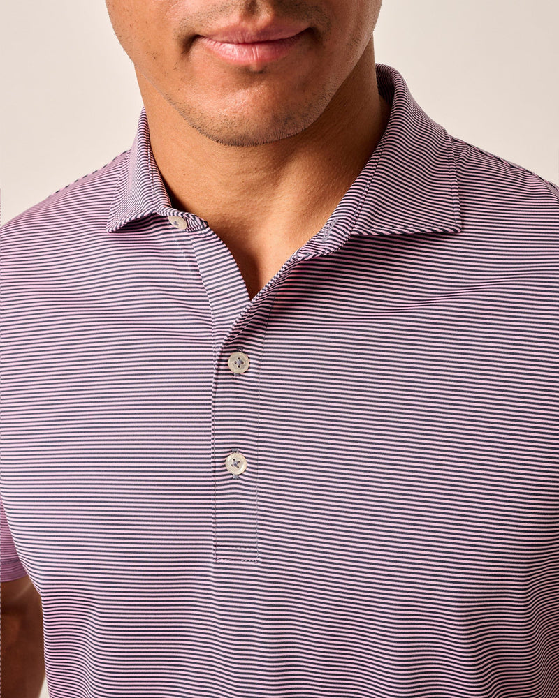 Johnnie O Lyndonn Fine Line Stripe Polo Navy/Porto