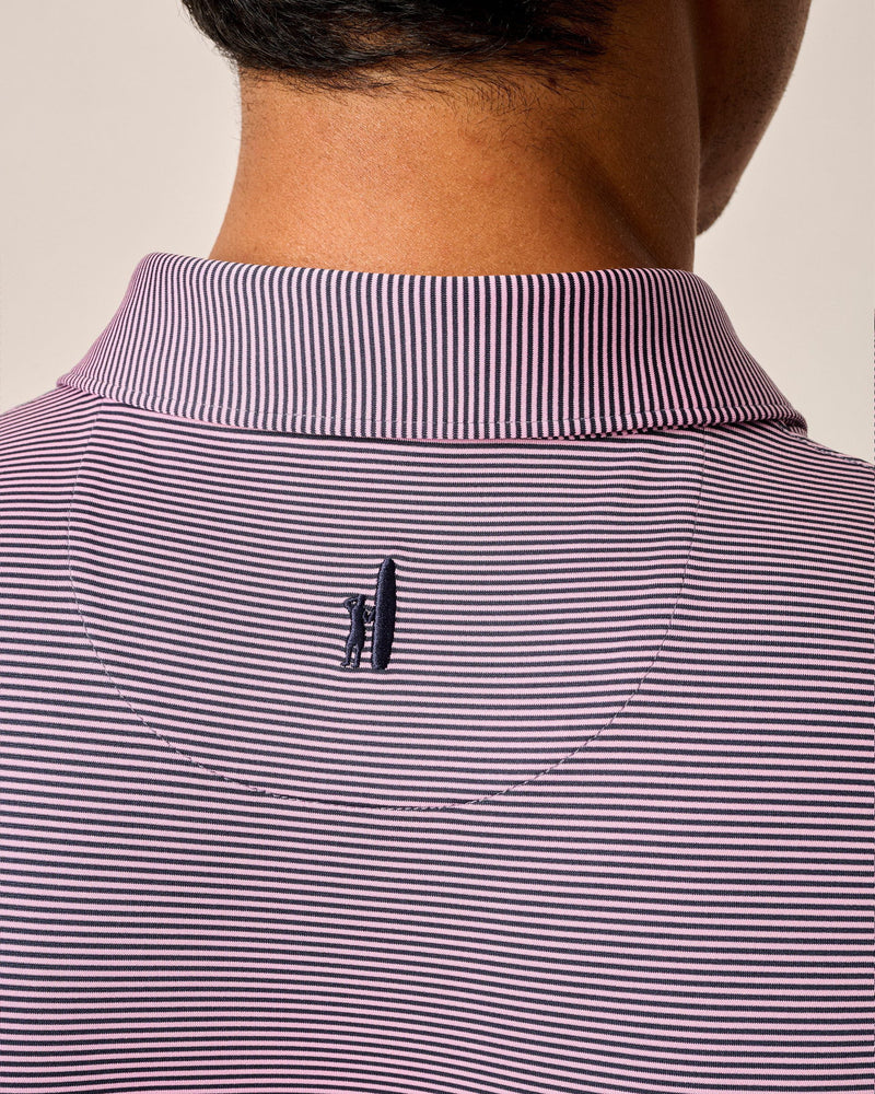 Johnnie O Lyndonn Fine Line Stripe Polo Navy/Porto