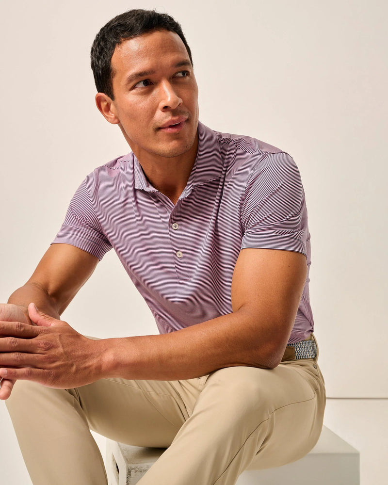 Johnnie O Lyndonn Fine Line Stripe Polo Navy/Porto