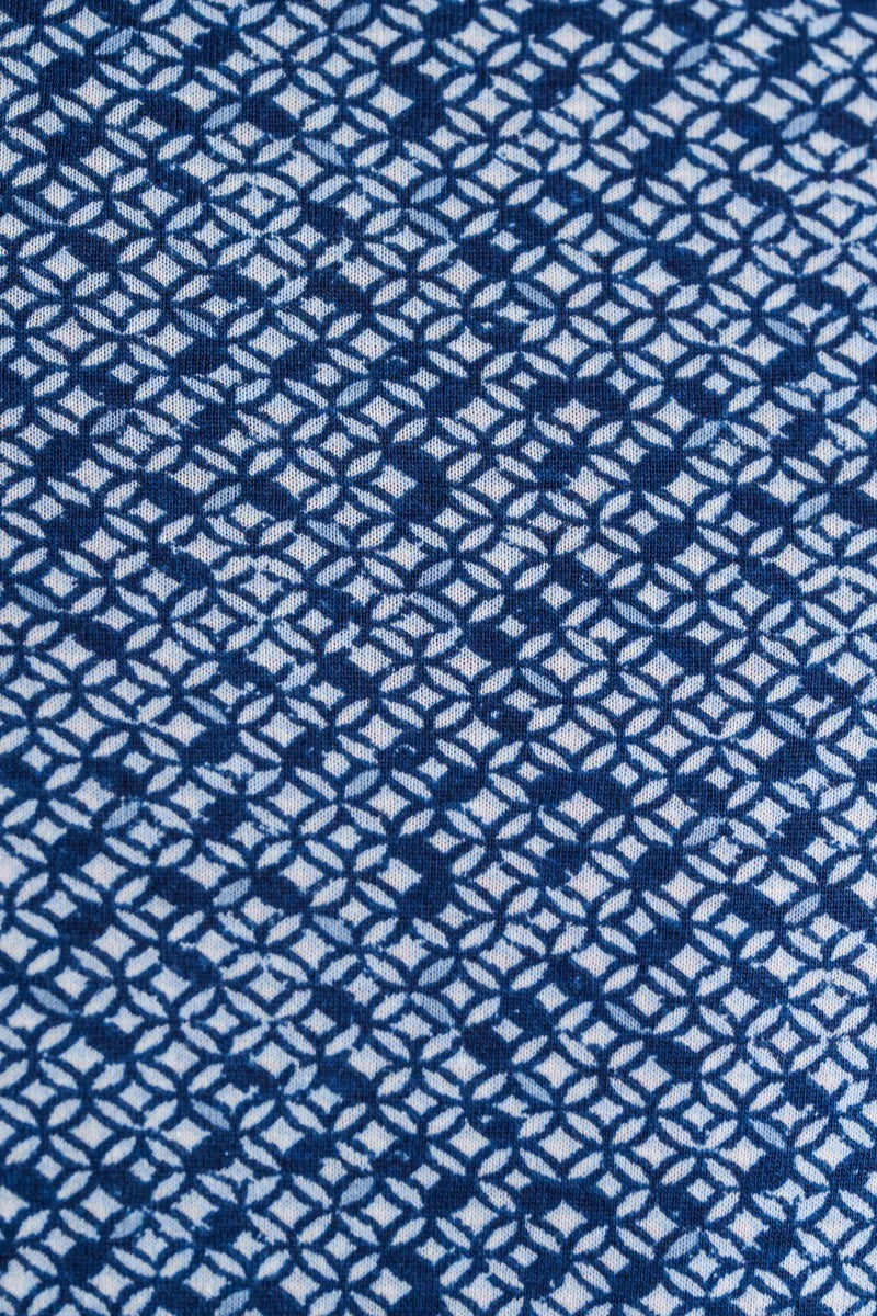 Stone Rose Navy Geometric Stretch Polo