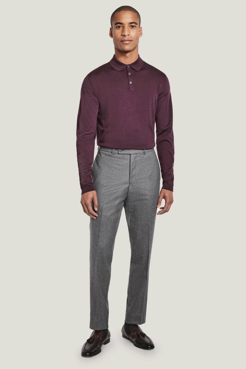 Jack Victor Redfern Polo Knit Long Sleeve Plum