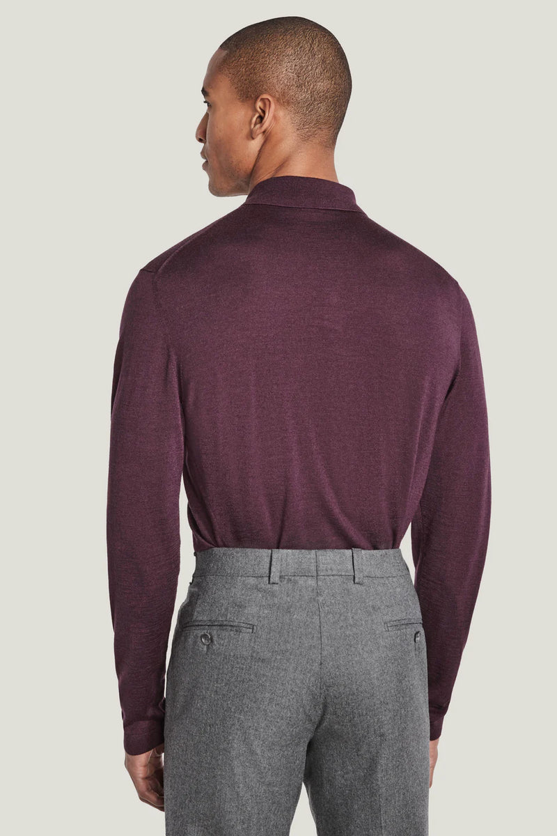 Jack Victor Redfern Polo Knit Long Sleeve Plum