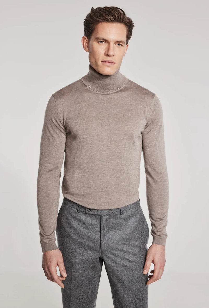 Jack Victor Felix Turtleneck Knit Long Sleeve Tan