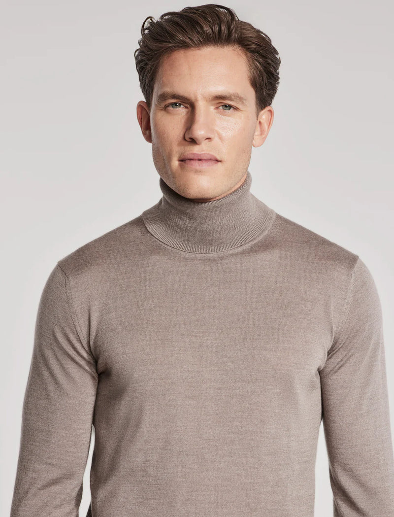 Jack Victor Felix Turtleneck Knit Long Sleeve Tan