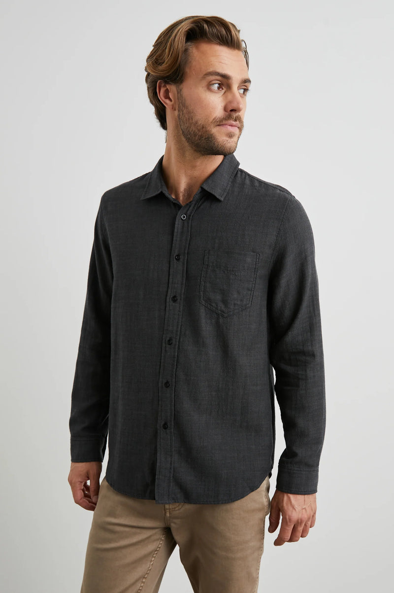 Rails Wyatt Black Chambray Long Sleeve Shirt