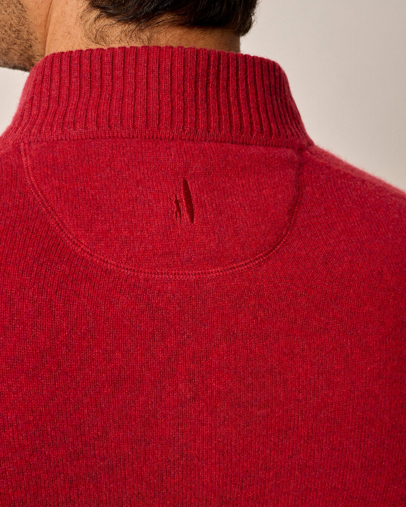 Johnnie O Mayfair Top Shelf Persian Red Cashmere 1/4 Zip Sweater