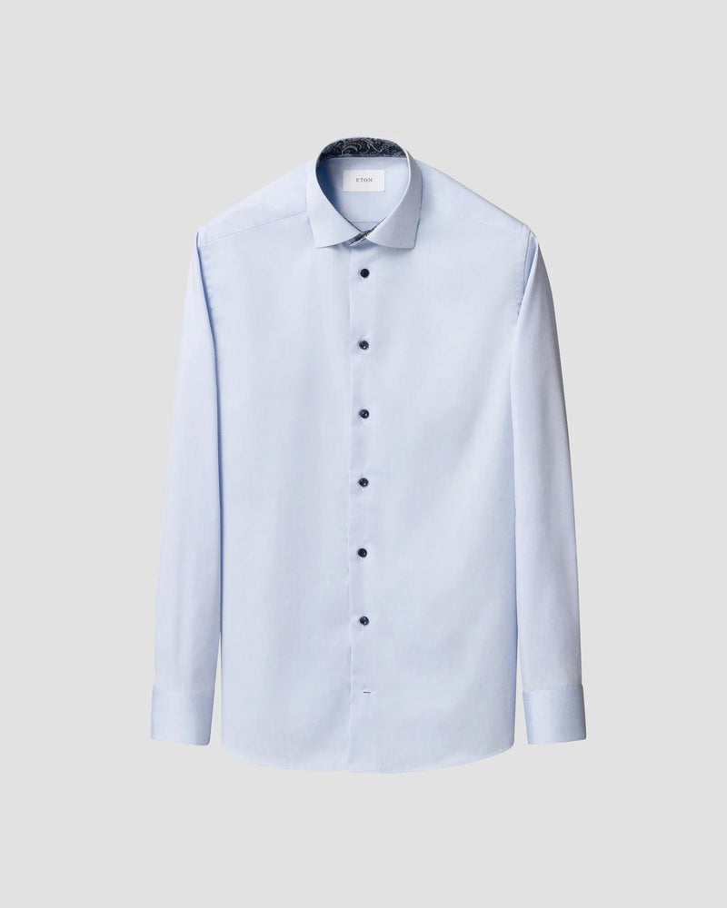 Eton Contemporary Fit Blue Paisley Button Fancy Twill Shirt