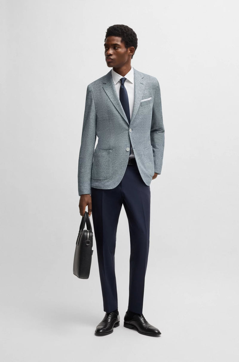 Hugo Boss Jaye Blue Knit Stretch Sports Jacket