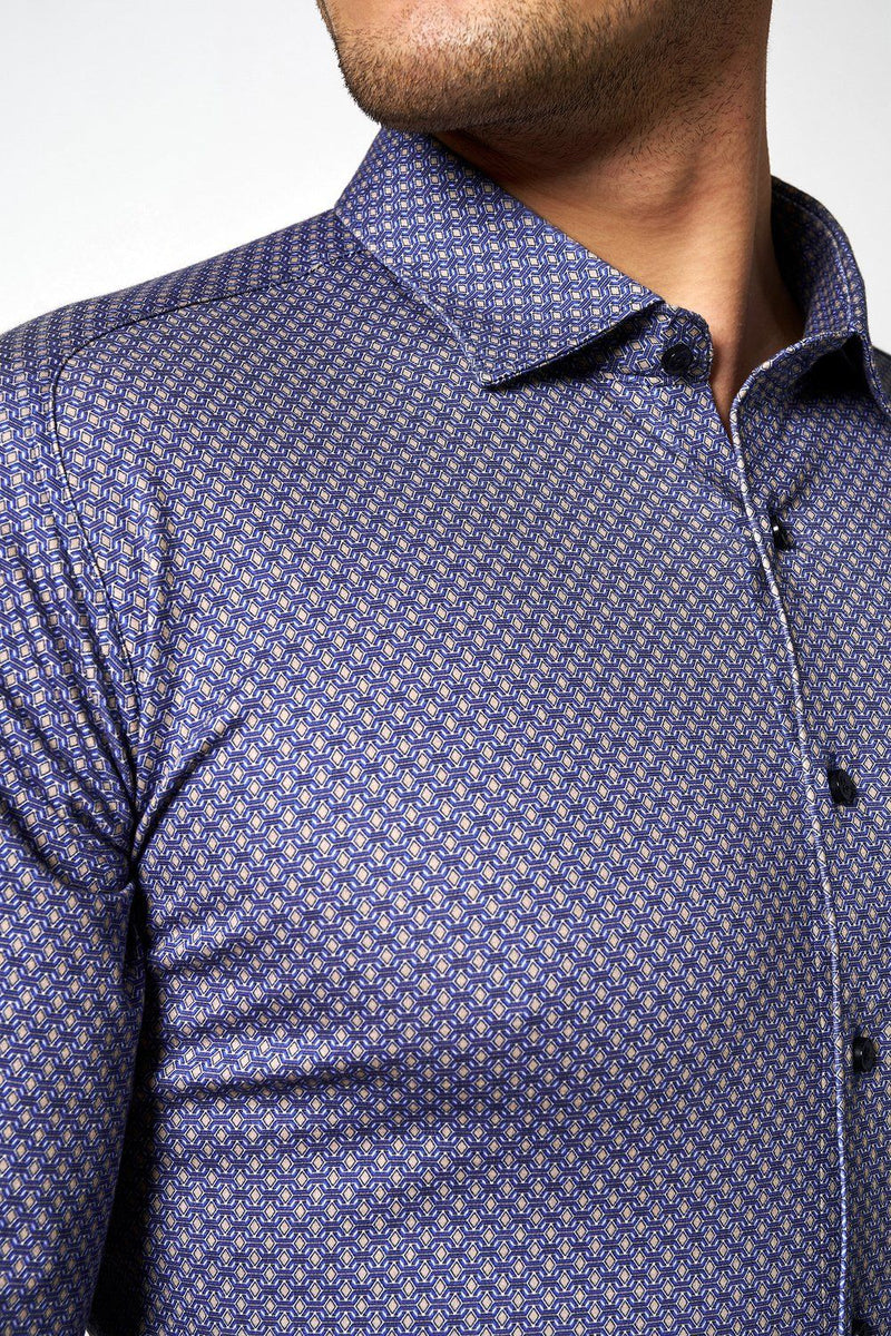 Desoto Diamond geometric Pattern Long Sleeve Jersey Shirt