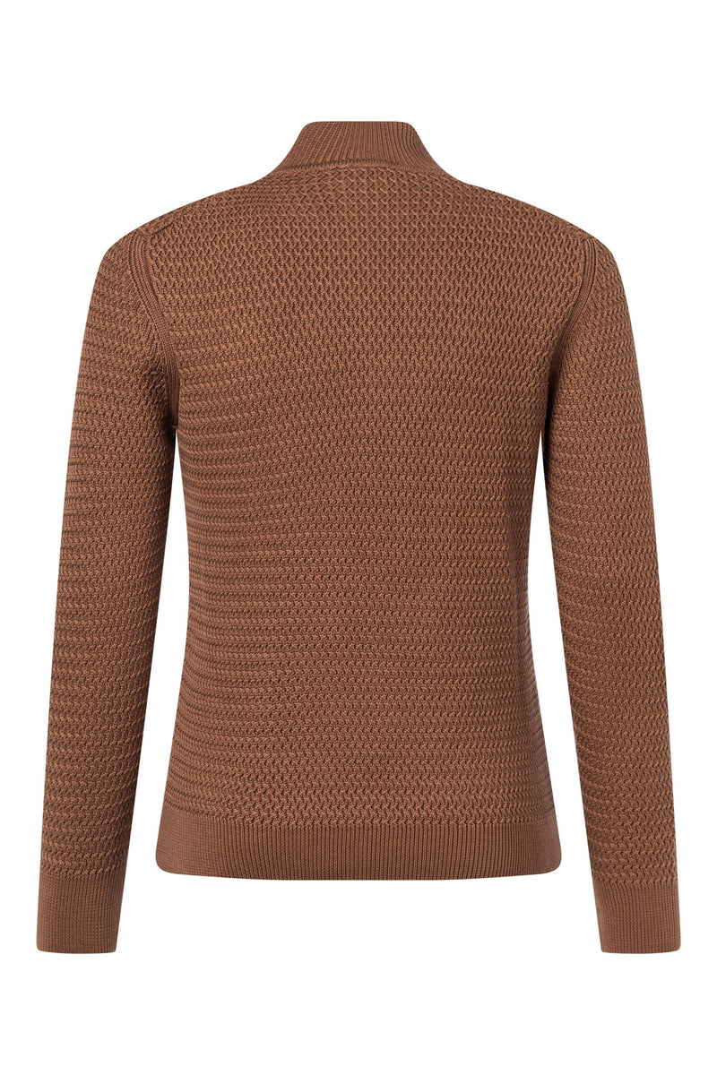 Strellson Adrian Tobacco 1/4 Zip Cable Sweater