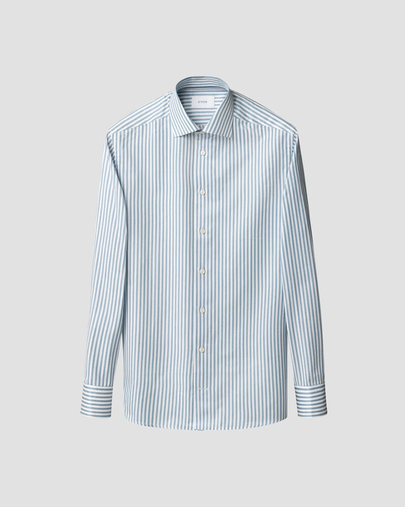 Eton Contemporary Fit Blue Bengal Stripe Shirt