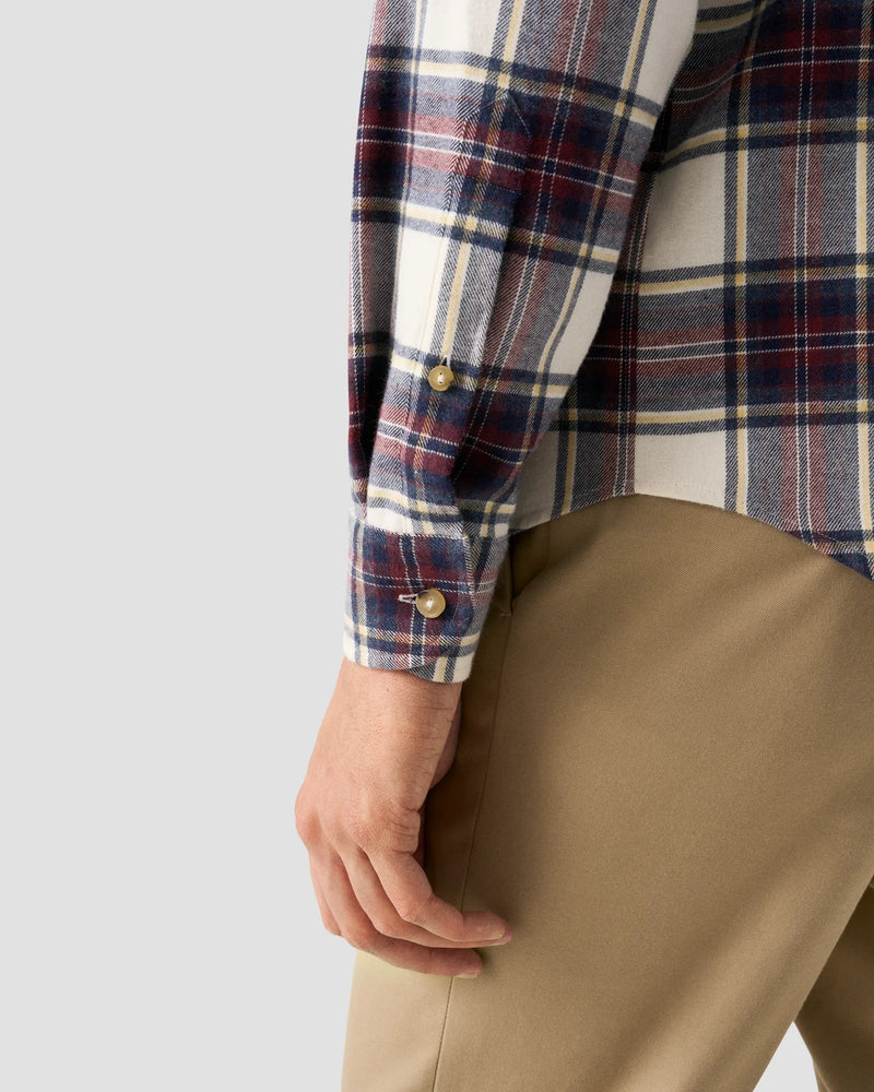 Eton Cranberry Flannel Check Shirt