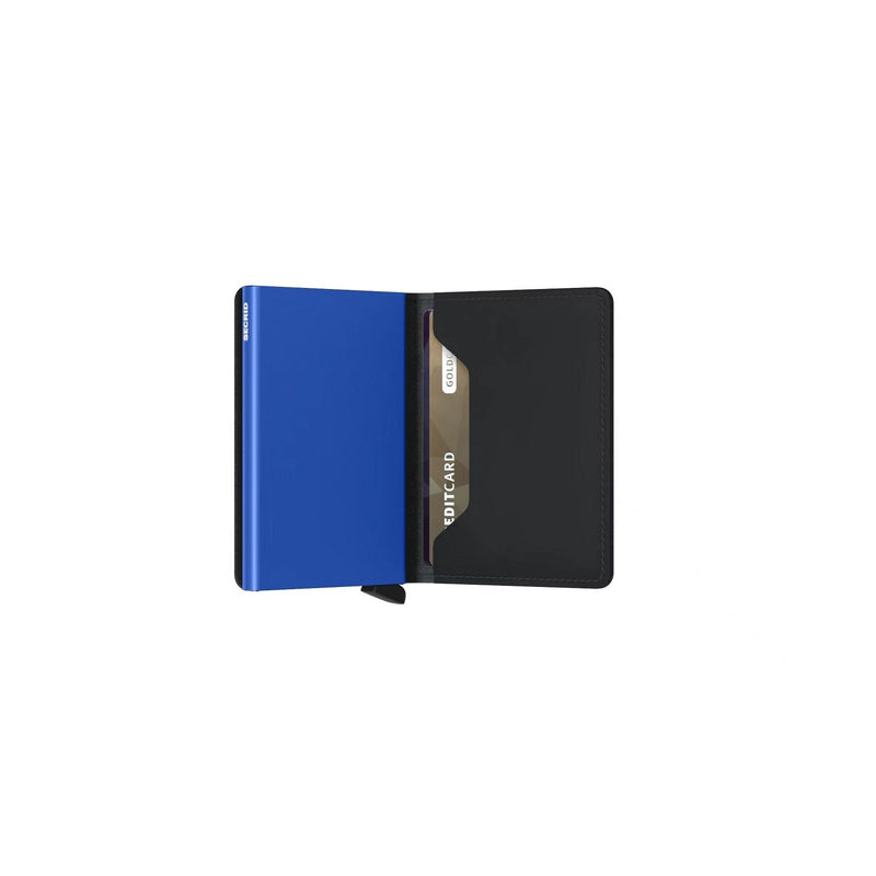 Secrid  Slim Wallet Matte Black and Blue