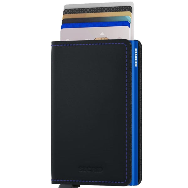 Secrid  Slim Wallet Matte Black and Blue