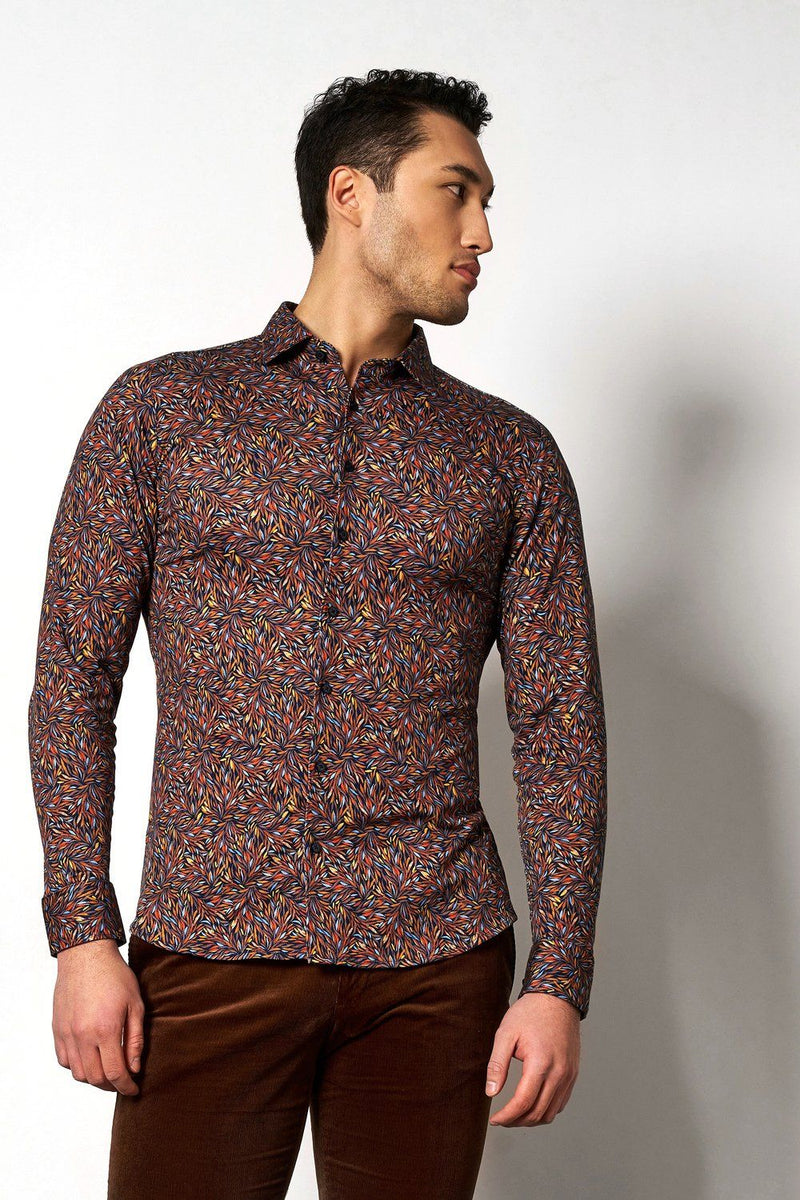 Desoto Floral Flame Pattern Long Sleeve Jersey Shirt