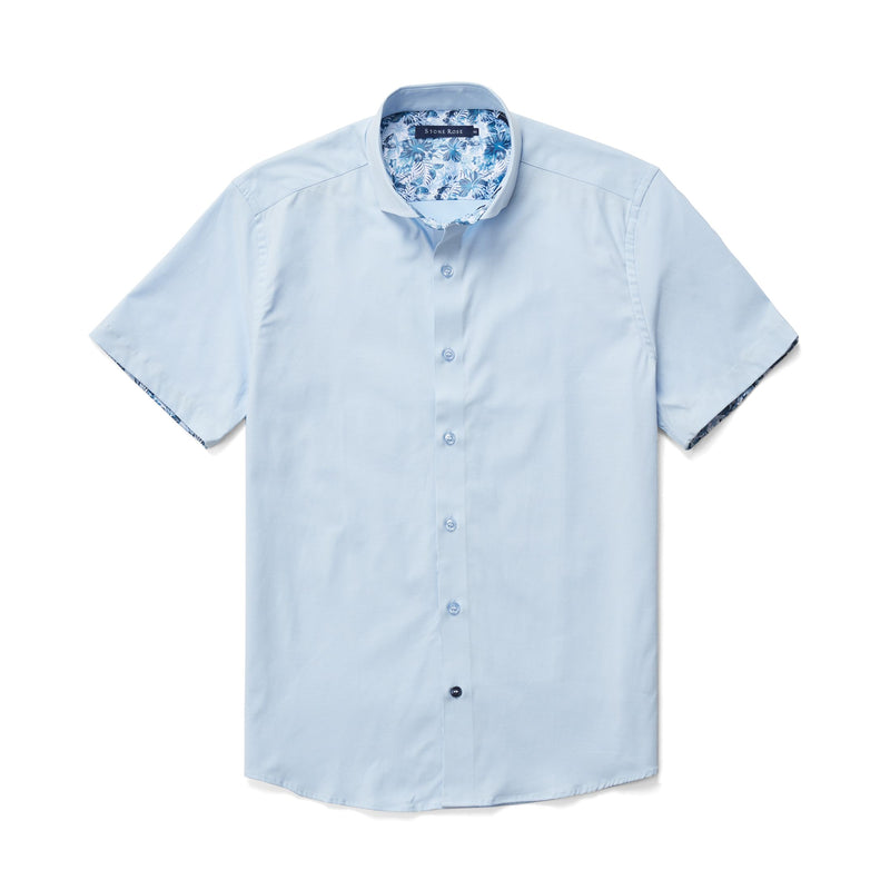 Stone Rose Blue Stretch Short Sleeve Shirt