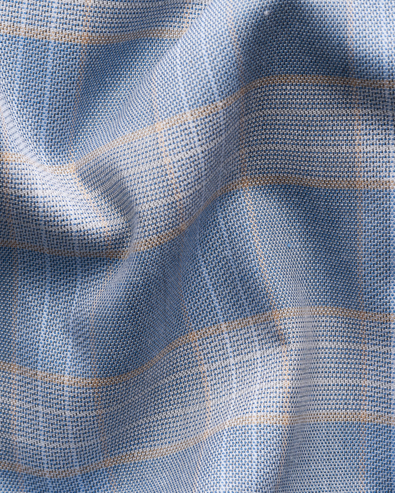 Eton Blue Check Contemporary Fit Twill Shirt