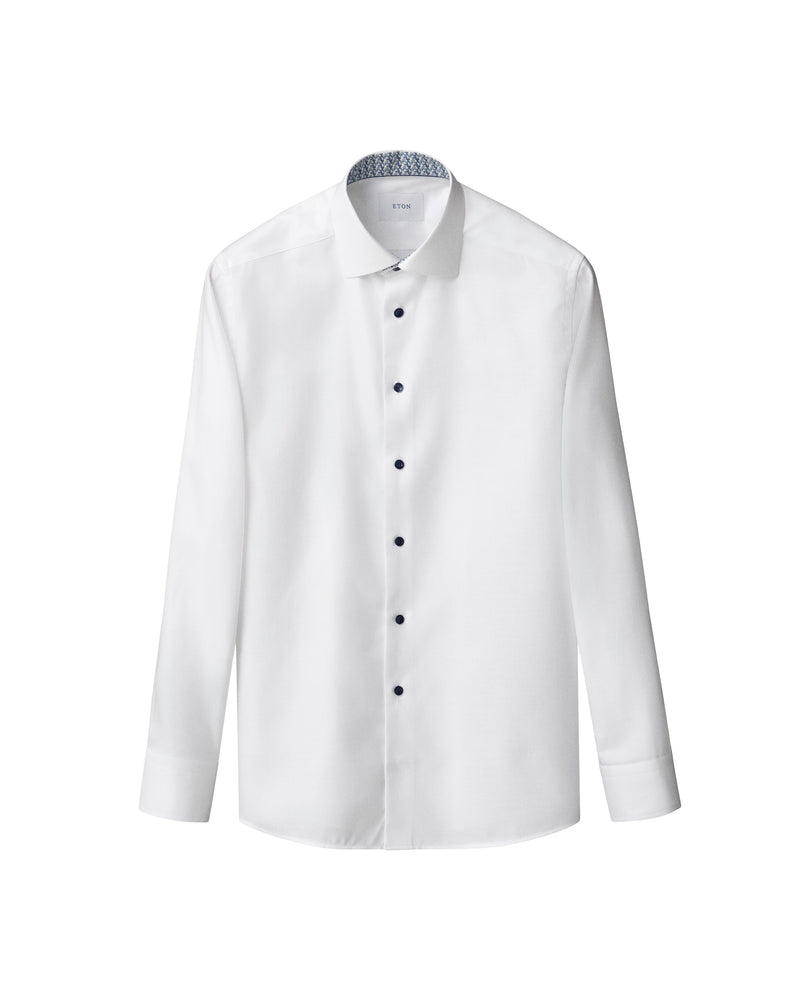 Eton Contemporary Fit White Fancy Twill Shirt