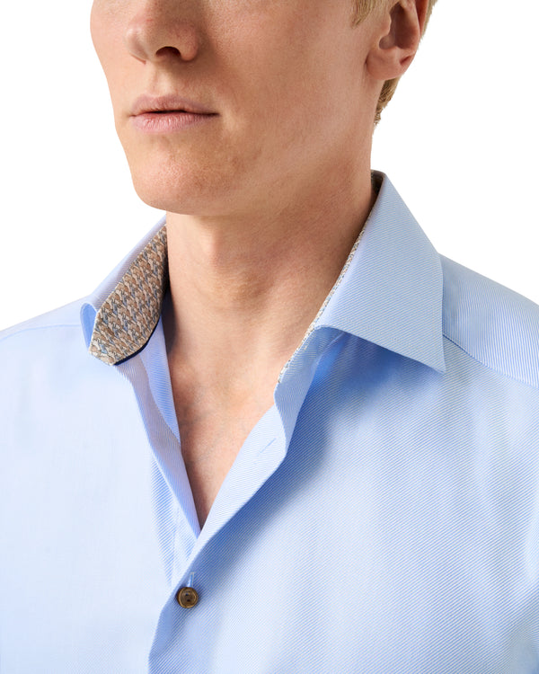 Eton Contemporary Fit Blue Fancy Twill Shirt