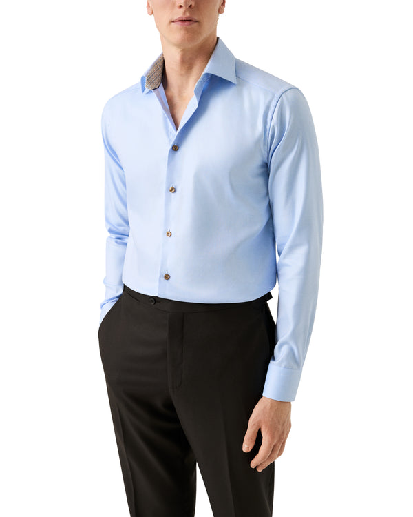 Eton Contemporary Fit Blue Fancy Twill Shirt
