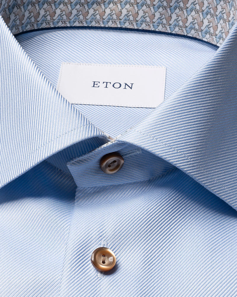 Eton Contemporary Fit Blue Fancy Twill Shirt